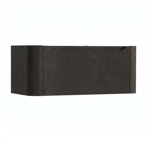 H&R Badmeubelen Juice Wastafelonderkast - 100x45x40cm - afgeronde hoeken - 1 lade - geïntegreerde greep - basalt SW1259268