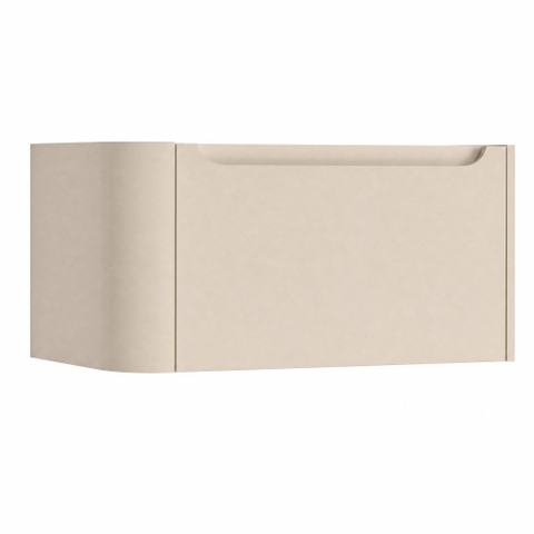H&R Badmeubelen Juice Meuble sous vasque - 80x45x40cm - angle gauche arrondi - 1 tiroir - poignée intégrée - Merino SW1488584