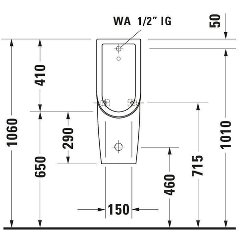 Duravit Starck 3 Urinoir - met sproeikop - met achterinlaat - met sifon - met bevestiging - wit 0290484