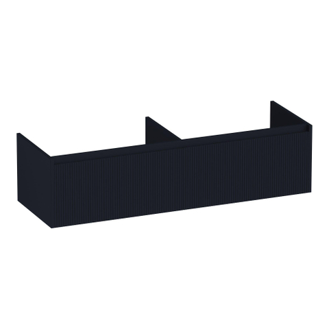 BRAUER Embrace Wavy meuble sous-lavabo 140 2 tiroirs softclose - sans poignées - 2 découpes pour siphon - noir mat SW1200357
