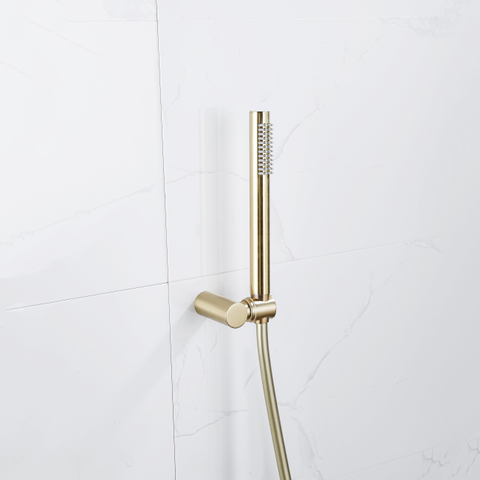 Fortifura calvi ensemble de douche à main comprenant un support de douche à main et un flexible en laiton brossé SW809503