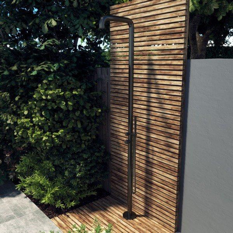 Fortifura Outdoor Original Vrijstaande Buitendouche - RVS 316 - handdouche - mat zwart TWEEDEKANS OUT13037