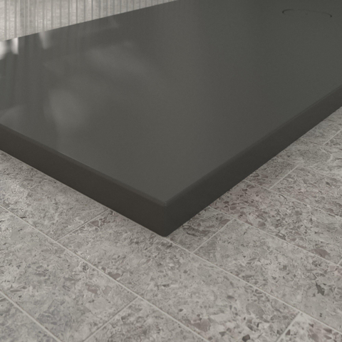 Villeroy & Boch Ecora douchebak - 180x90x4.5cm - afvoer korte zijde - anthracite (antraciet) SW1558945