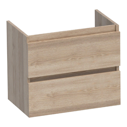 BRAUER Joy sous-meuble pour lavabo peu profond - 60x39x50cm - 2 tiroirs à fermeture en douceur - sans poignée - 1 découpe pour siphon - Sunlit SW1201219