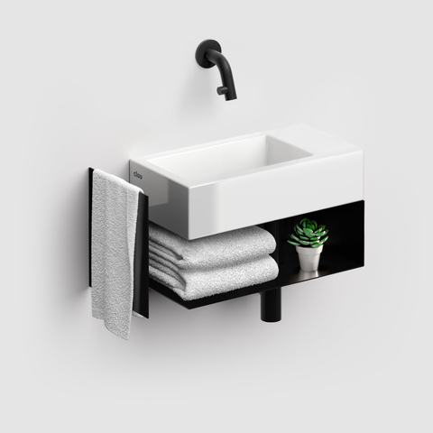 Clou Flush 3 lave-mains 36x18x9cm sans trou de robinet à droite Céramique Blanc SW9329