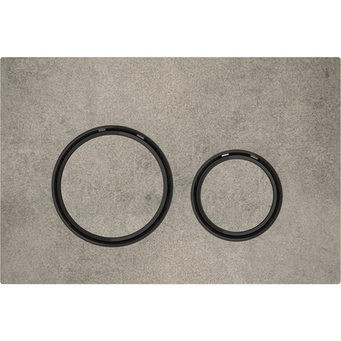 Plaque de commande Geberit Sigma50 - chasse d'eau à 2 boutons - rond - chrome noir/effet béton SW420187