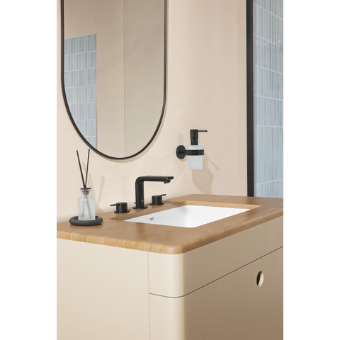GROHE Lineare New wastafelkraan - m-size - 3 kraangaten - met waste - mat zwart SW1477545