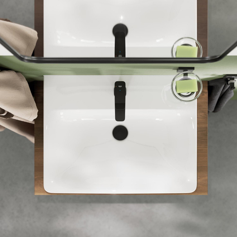 Grohe Dice Wastafelmengkraan - s-size - opbouw - koude start - klikwaste - matte black (mat zwart) SW1440595