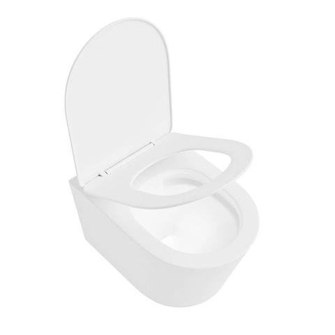 Mondiaz LAVIE hangtoilet – spoelrandloos – 36 x 53 cm – met softclose zitting – Talc (wit) SW1204554