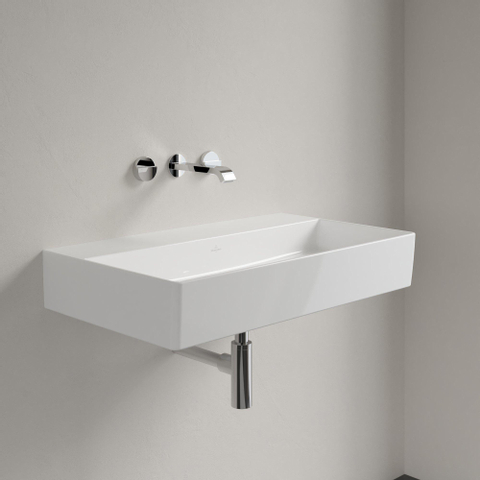 Villeroy & Boch memento 2.0 wastafel onderzijde - geslepen - 80x47cm - zonder overloop - zonder kraangat CeramicPlus - White Alpine (glans wit) SW336027
