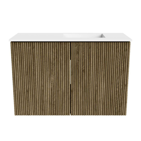 Mondiaz JOYA 60cm toiletmeubel - kleur Dusk - Wastafel FAYE positie Rechts 1 kraangat kleur Talc. SW1421598
