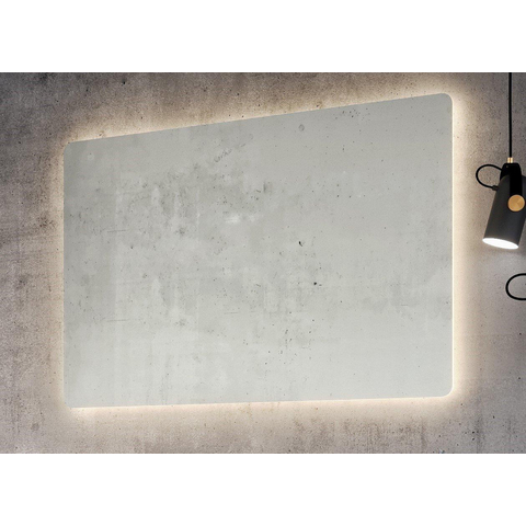 H&R Badmeubelen Radius spiegel 40x70cm met afgeronde hoeken, indirecte verlichting rondom, touch sensor en spiegelverwarming SW523788