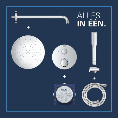 Grohe QuickFix Precision Thermostat Perfect Inbouw Douchesysteem - Vitalio Rain Mono 310 hoofddouche - chroom SW1120179