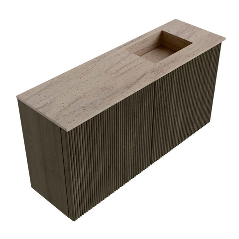 Mondiaz JOYA-DLUX 80cm meuble de salle de bains - couleur Shadow - Vasque FAYE position Droite Sans trou de robinet couleur Saba. SW1425127