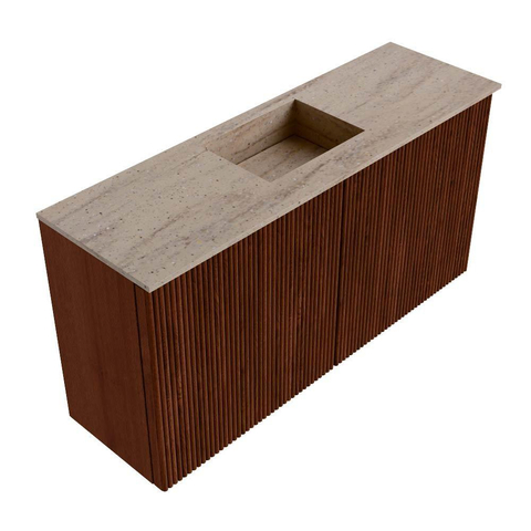 Mondiaz JOYA-DLUX 80cm meuble de toilette - couleur Ruby - Vasque FAYE position Milieu Sans trou de robinet couleur Saba SW1425588