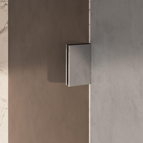 BRAUER Void Paroi de baignoire - 80x140 - verre bronze - incl. revêtement en verre - chrome SW1580865