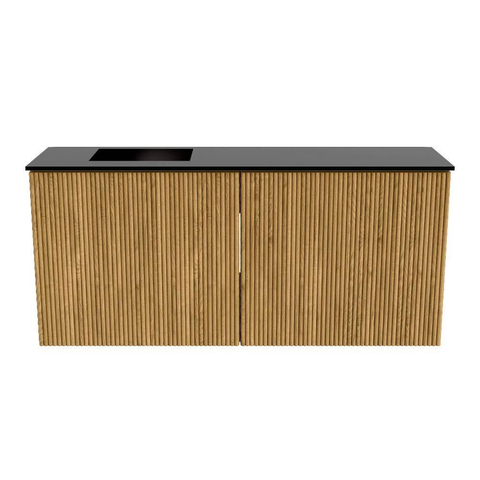 Mondiaz JOYA 90cm meuble de salle de bains - couleur Oak - Vasque FAYE position Gauche 1 trou de robinet couleur Urban. SW1421174