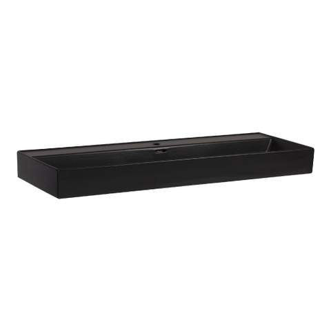 Saniclass Legend Meubelwastafel - 121x47x12cm - met overloop - 1 wasbak - 1 kraangat - keramiek - mat zwart SW972108