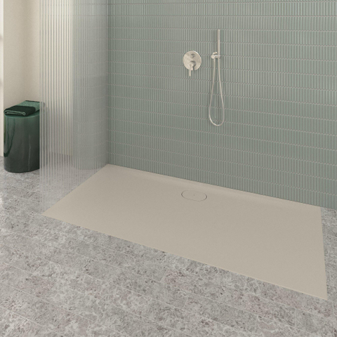 Villeroy & Boch Ecora douchebak - 170x80x3.5cm - afvoer lange zijde - almond (beige) SW1559024
