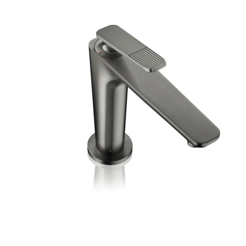 Hansgrohe Axor Citterio C 1-gats wastafelkraan 125 coolstart m. afvoerplug m. cubic cutvoorsprong 13.5cm - brushed black chrome SW1152127