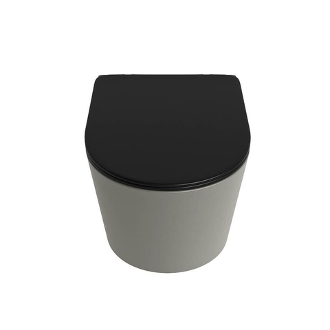 Mondiaz LAVIE WC suspendu – sans bride – 36 x 53 cm – avec abattant softclose – Smoke (brun clair), abattant Urban (noir) SW1208749