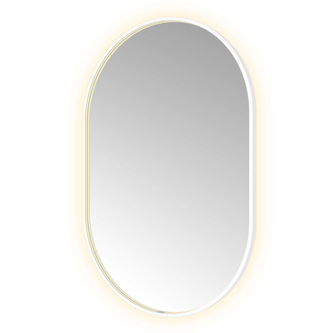 Hotbath &MORE Spiegel Oval - 80x120cm - direct en indirect LED - spiegelverwarming - dimbaar - met afstandsbediening - mat wit SW1245623