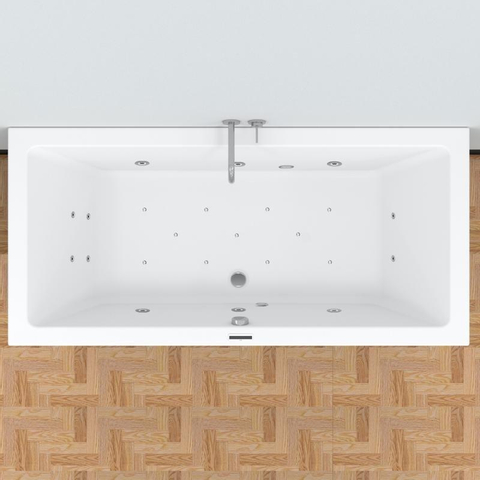 Riho Easypool 3.1 Lusso baignoire balnéo droite 180x80cm hydro 6+4+2 aéro 11 colour haut-parleur touch commande incluse pieds et bonde blanc SW699387