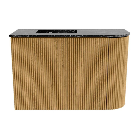 Mondiaz JOYA-DLUX Meuble de toilette 61,6cm - arrondi droit couleur Chêne - Vasque FAYE position Gauche 1 trou de robinet couleur Lava SW1422068