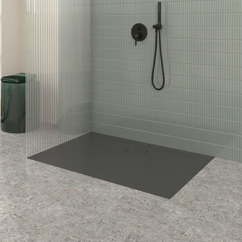 Villeroy & Boch Ecora douchebak - 120x80x3.5cm - afvoer lange zijde - anthracite (antraciet) SW1558972