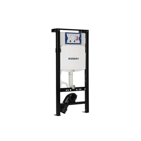 QeramiQ Dely Ensemble WC - 36.3x51.7cm - cuvette profonde - rimless - Geberit UP320 réservoir encastré plieger - abattant WC à fermeture douce - plaque de commande blanche mate - boutons rectangulaires - blanc brillant SW1413233