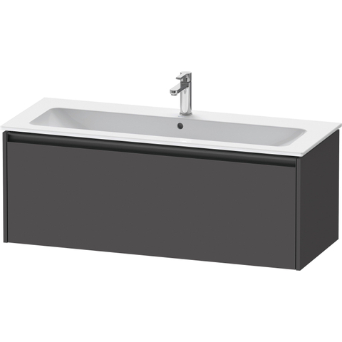 Duravit Ketho.2 Wastafelonderbouwkast - met 1 lade - voor enkele wastafel - 121x48x44cm - met greep antraciet - grafiet mat SW772993