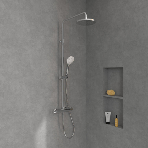 Villeroy & Boch Universal Showers Douchesysteem - met drie functies - voor wandmontage - hoogglans chroom SW974394
