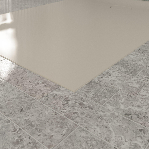Villeroy & Boch Ecora douchebak - 150x100x3.5cm - afvoer korte zijde - almond (beige) SW1558940