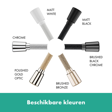 Hansgrohe Designflex Doucheslang textiel - 160 cm - zwart chroom SW918289