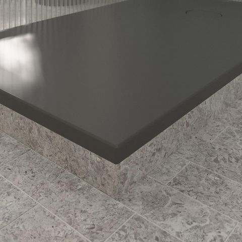Villeroy & Boch Ecora douchebak - 150x90x3.5cm - afvoer korte zijde - anthracite (antraciet) SW1558924