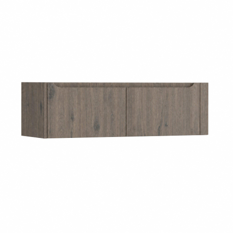 H&R Badmeubelen Juice Meuble sous vasque - 140x45x40cm - angle droit arrondi - 2 tiroirs - poignée intégrée - Tucson oak SW1205703