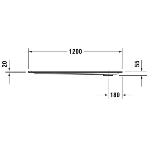 Duravit Starck Slimline Kunststof douchebak acryl rechthoekig - 120x80x5.5cm - zonder poten - wit 0297203
