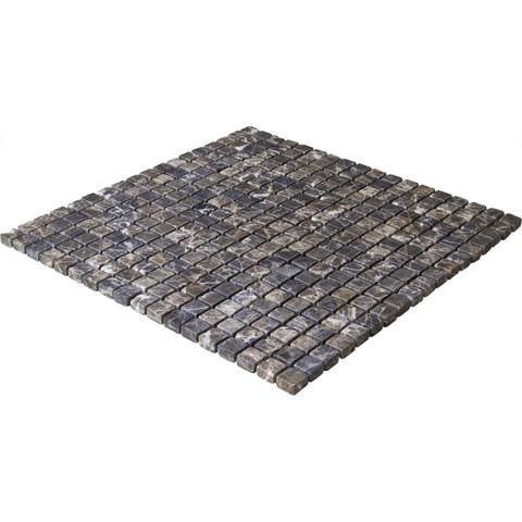 The Mosaic Factory Natural Stone mozaïektegel - 30x30cm - 8mm - vierkant - marmerlook - mat maronne (grijs) SW1235303