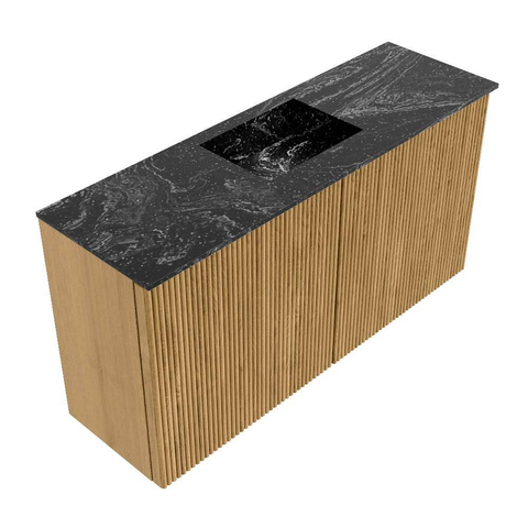 Mondiaz JOYA-DLUX Meuble de toilette 80cm - couleur Chêne - Vasque FAYE position Milieu 1 trou de robinet couleur Lava. SW1422084