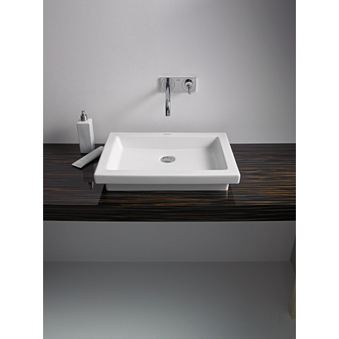Duravit 2nd floor Inbouwwastafel - zonder overloop - zonder kraanvlak - 58x41.5cm - met wondergliss - wit 0290368