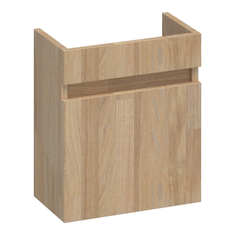 BRAUER Joy meuble de lavabo pour WC - 40x45x22cm - 1 porte - sans poignée - ouverture à droite - chêne gris à coupe en doigts SW522711