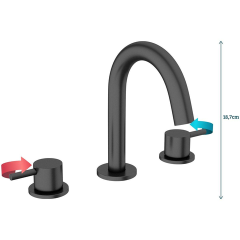 Crosswater MPRO Wastafelkraan inbouw - uitloop 13.5cm - mat zwart SW209249