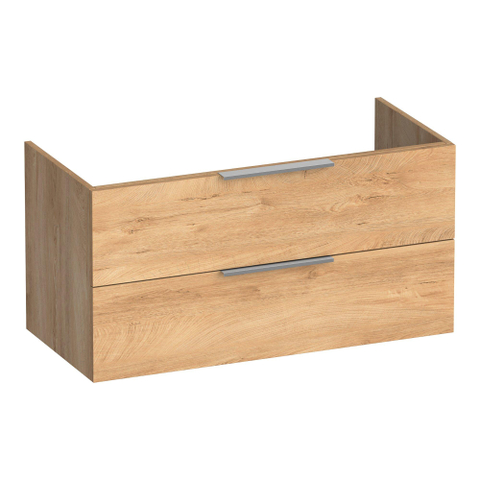 BRAUER Elevate Meuble sous-lavabo 100 sans poignées de dessus 2 tiroirs softclose et 1 découpe pour siphon - Forest Tan SW1200012