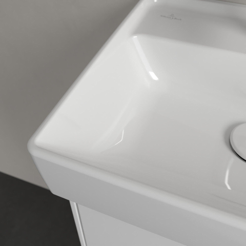 Villeroy & Boch Collaro fontein - 45x37cm - met overloop - 1 kraangat - White Alpine (glans wit) SW358349