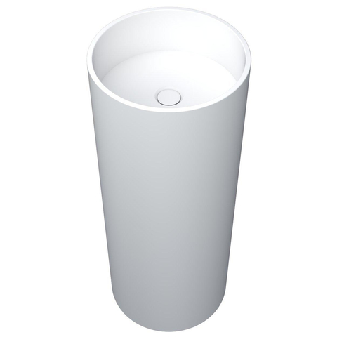 Arcqua Crosstone Wendy lavabo - 36x36x90cm - rond - sans trou de robinet - îlot - blanc mat SW538270