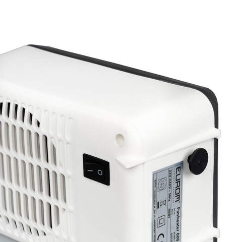 Eurom fanheater 600 radiateur soufflant 600watt 12x12.2x19 cm blanc noir SW486860