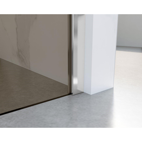 Fortifura Galeria Douche à l'italienne - 120x200cm - verre fumé - Chrome SW876872