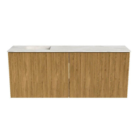 Mondiaz JOYA-DLUX 100cm toiletmeubel - kleur Oak - Wastafel FAYE positie Links Zonder kraangat kleur Ostra. SW1422217