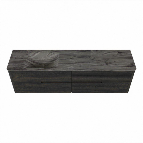 Mondiaz CIRO-DLUX Badkamermeubelset - 180x45x50cm - Solid surface wastafel Sombra - 1 wasbak Links - zonder kraangaten - 4 lades - Shadow SW1532792