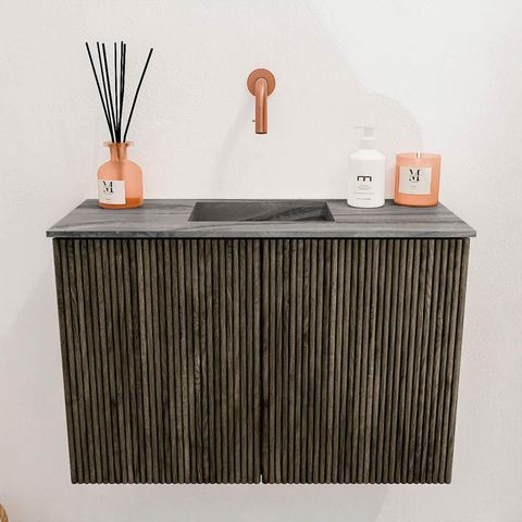 Mondiaz JOYA-DLUX 60cm toiletmeubel - kleur Shadow - Wastafel FAYE positie Midden Zonder kraangat kleur Sombra. SW1425176